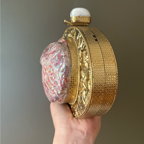 Gold and Pink Shell Clutch